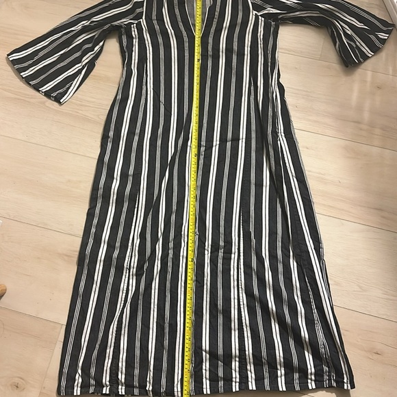 Nili Lotan Womens Palma Black White Stripe Resort Coastal Boho Lagenlook Small - Picture 7 of 8